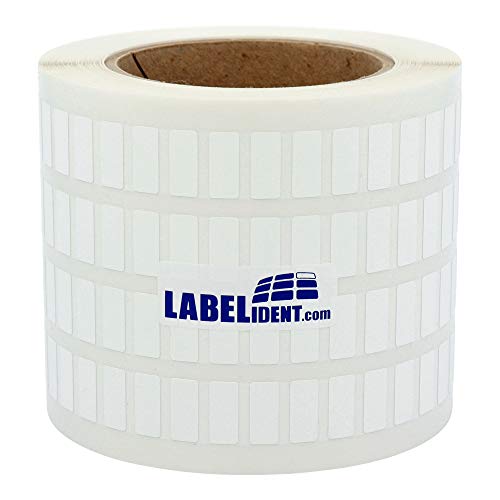 Labelident Thermotransfer Etiketten auf Rolle - 23 x 6 mm - 10.000 Polyester Etiketten für Typenschilder, 3 Zoll (76,2 mm), selbstklebend, satinweiß von Labelident