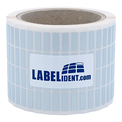 Labelident Thermotransfer-Etiketten auf Rolle silber - 19 x 6,35 mm - 10.000 Polyester PET Etiketten auf 1 Rolle(n), 3 Zoll (76,2 mm), Typenschild Etiketten selbstklebend von Labelident