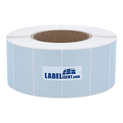 Labelident Thermotransfer-Etiketten auf Rolle silber - 60 x 34 mm - 2.500 Polyester PET Etiketten auf 1 Rolle(n), 3 Zoll (76,2 mm), Typenschild Etiketten selbstklebend von Labelident