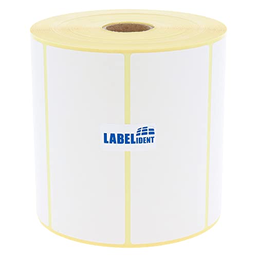 Labelident Thermotransfer-Etiketten auf Rolle weiß - 101,6 x 48 mm - 1.500 Haftetiketten auf 1 Rolle/n, 1 Zoll (25,4 mm) Kern, Rollenetiketten Papier, selbstklebend von Labelident