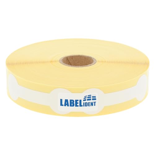 Labelident Thermotransfer-Etiketten auf Rolle weiß - 21 x 70 mm (Knochenform) - 1.000 Haftetiketten auf 1 Rolle/n, 1 Zoll (25,4 mm) Kern, Rollenetiketten Papier, selbstklebend von Labelident