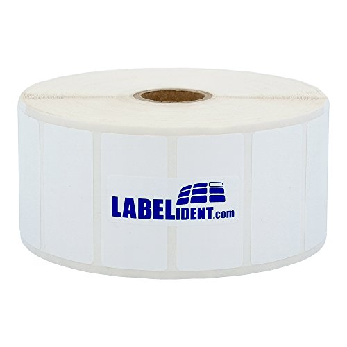 Labelident Thermotransfer Etiketten auf Rolle weiß - 50,8 x 25,4 mm - 2580 Polyester PET Etiketten für Typenschilder, 1 Zoll, selbstklebend, matt von Labelident