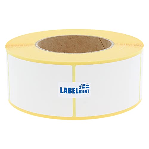 Labelident Thermotransfer-Etiketten auf Rolle weiß - 50 x 80 mm - 1000 Haftetiketten auf 1 Rolle(n), 3 Zoll Kern, Rollenetiketten Papier, selbstklebend von Labelident