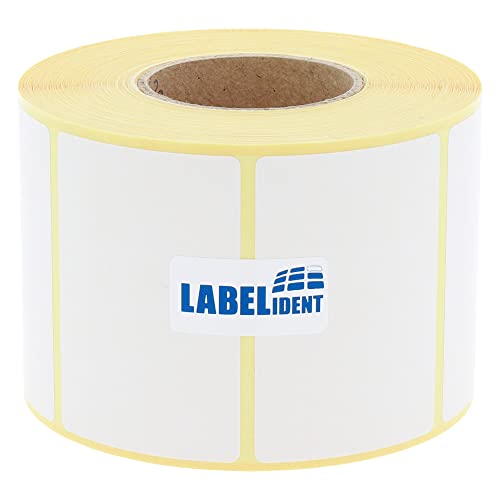 Labelident Thermotransfer-Etiketten auf Rolle weiß - 60 x 40 mm - 1000 Haftetiketten auf 1 Rolle(n), 1,57 Zoll Kern für Standard- und Industriedrucker, Rollenetiketten Papier, selbstklebend von Labelident