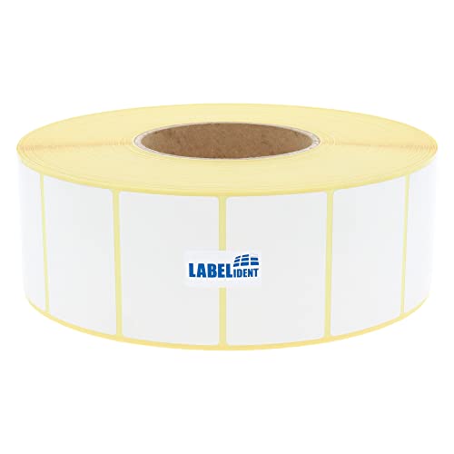 Labelident Thermotransfer-Etiketten auf Rolle weiß - 60 x 40 mm - 4.000 Haftetiketten auf 1 Rolle/n, 3 Zoll (76,2 mm) Kern, Rollenetiketten Papier, selbstklebend von Labelident