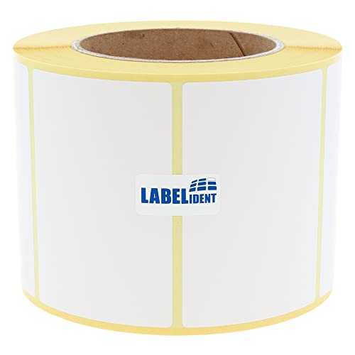 Labelident Thermotransfer-Etiketten auf Rolle weiß - 90 x 60 mm - 1000 Haftetiketten auf 1 Rolle(n), 3 Zoll Kern, Rollenetiketten Papier, selbstklebend von Labelident