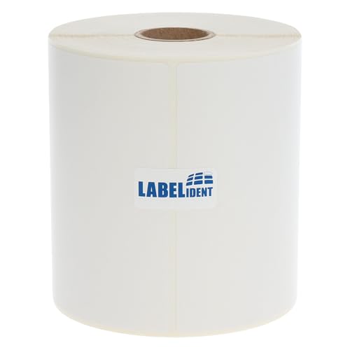 Labelident Thermotransfer-Etiketten extrem permanent - 100 x 150 mm - 250 Reifenetiketten auf 1 Zoll Rollenkern für Desktopdrucker, Papier, leicht glänzend, Trägerperfo. von Labelident