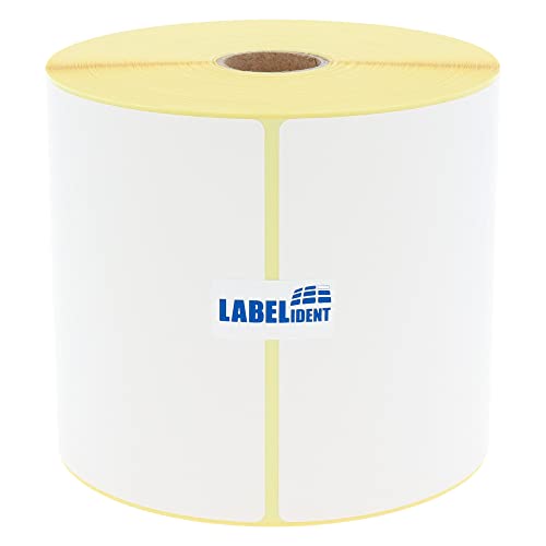 Labelident Thermo-Eco Papier auf Rolle - 101,6 x 152,4 mm - 475 BPA-freie Thermodirekt Etiketten auf 1 Zoll (25,4 mm) Rolle für Desktopdrucker, wieder ablösbar von Labelident