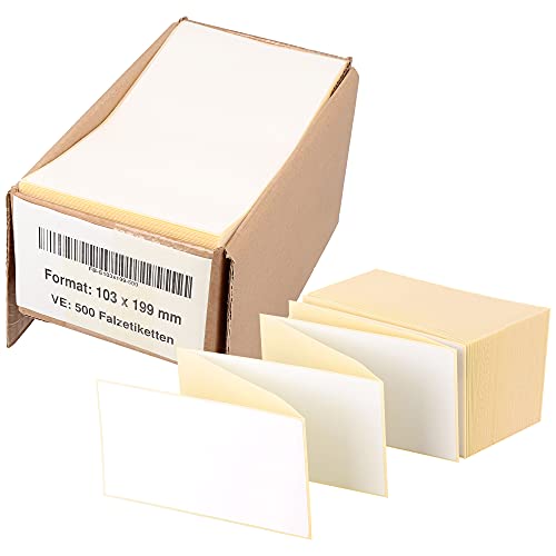 Labelident Versandetiketten DHL - 103 x 199 mm - 500 Thermodirekt Etiketten in 1 Packung, selbstklebend, Leporello Etiketten mit Trägerperfo. von Labelident