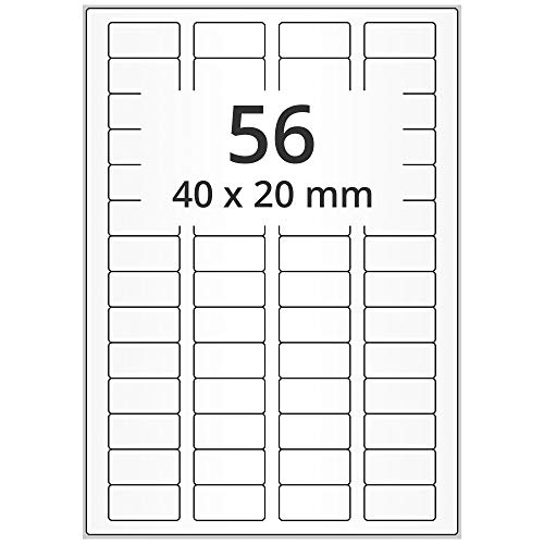 Labelident wetterfeste Folienetiketten - 40 x 20 mm - 5.600 PET Polyester Etiketten transparent matt, beschichtet, selbstklebend, 100 DIN A4 Bogen von Labelident