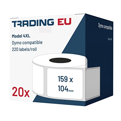 20x Label kompat. zu Dymo 4XL 104x159 mm 220 Label Etiketten pro Rolle von Labeltrade