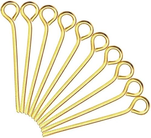 1000 Stück goldene Mini-Metalldraht-Augennadeln mit offenem Öse, zum Basteln, Perlennadeln, Halsketten, Ohrringe, Armbänder, Augennadeln für Schmuckherstellung von Labriciyon