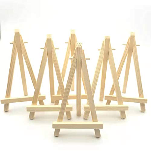 Labstandard Mini Staffelei Mini Holz Fotohalter Kartenhalter Dreieck Staffelei Kalender Ständer Kleine Tischstaffelei Bilderrahmen Display für Hochzeit, Geburtstag, Taufe, Party, Weihnachten (6) von Labstandard