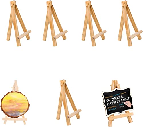 Labstandard Mini Staffelei Mini Holz Fotohalter Kartenhalter Dreieck Staffelei Kalender Ständer Kleine Tischstaffelei Bilderrahmen Display für Hochzeit, Geburtstag, Taufe, Party, Weihnachten (4) von Labstandard