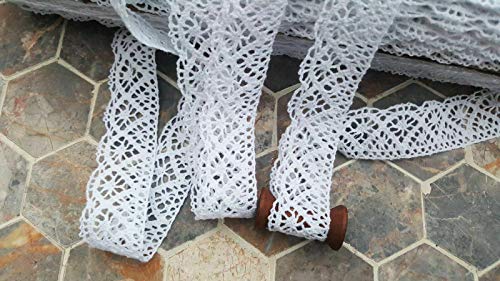 3 m langes Spitzenband im Vintage-Stil aus Baumwolle zum Nähen und Basteln (3 cm breit) für Hochzeitskleid-Dekoration von Lace