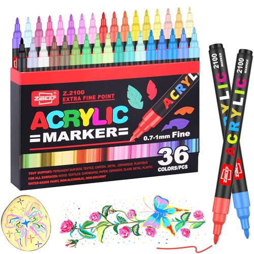 Laconile 36 Farben Acrylstifte - Acrylstifte für Steine Wasserfest, Einzeln Druck Acrylic Paint Marker mit Ersatzspitzen – Perfekt für Steine Bemalen, Glas, Holz, Keramik, Metall & Leinwand Laconile 36 Farben Acrylstifte - Acrylstifte für Steine Wasserfest, Einzeln Druck Acrylic Paint Marker mit Ersatzspitzen – Perfekt für Steine Bemalen, Glas, Holz, Keramik, Metall & Leinwand von Laconile