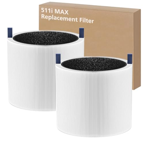 Lacvik 511i Max Ersatzfilter - 3-in-1 H13 True HEPA-Filter & Aktivkohle-Filtrationssystem - Kompatibel mit BLUEAIR Blue Pure 511i Max Air Purifier - 2er-Pack, Weiß von Lacvik