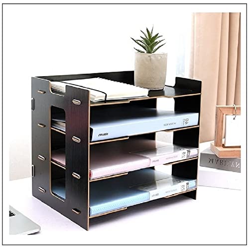 4-Tier Büro Dokumenten Organizer, Büro-Aktenablage Office Paper Organizer für Schreibtisch Große Briefablage für Schreibtisch Dokumentenablage, Desk Ordentlicher Organizer für Zuhause Büro Schule von Ladieshow