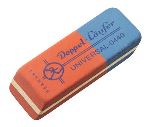 Läufer 00440 Doppe-Universal 0440 Radierer, Radiergummi aus Kautschuk, der rot-blaue Klassiker, radiert Bleistifte und Buntstifte von Läufer