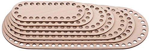 Lagrave Creative Naturholzkorbboden, Korbböden Set x 7 Stck, Oval Korbböden zum Häkeln, Crochet basket bottom, basket base, 15cm-30cm Sperrholz Basen für Häkelkorb (Set (15cm - 30cm)) von Lagrave