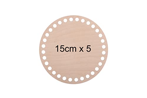 Lagrave Creative Platz Korbböden Set, Naturholzkorbboden, Korbböden zum Häkeln, Blank Häkelkorb Holz Basis Für DIY, Crochet Basket Bottom, Crochet Basket Base (15 cm x 5 Stck) von Lagrave