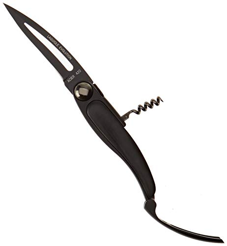 Laguiole Evolution® - Titan-Taschenmesser - Faltbares Messer mit schwarzem Titan-Korkenzieher - Falzmesser Edelstahl - Klinge 10 cm breit von Laguiole Evolution