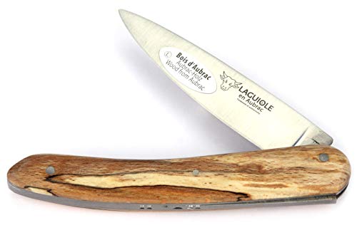 Laguiole en Aubrac LFU99WAIL Taschenmesser 'Lo Fau' 11 cm, Messer Klinge 8 cm matt, massiver Griff Aubracholz von Laguiole en Aubrac