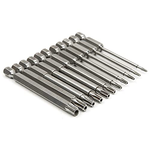 Lahdrhab 11 StüCk Magnetische T6-T40 Torx Kopf Schrauben Dreher Bit Satz Stern 6 Schrauben Dreher Bohrer Werkzeuge 3 LäNge von Lahdrhab