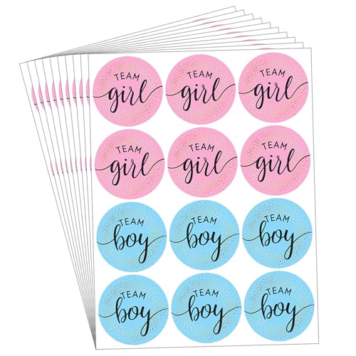 Geschlecht Offenbaren Aufkleber,120 Stücke Gender Reveal Babyaufkleber mit Schwarz Buchstaben Babyparty Etiketten für Babyparty Dekorationen von Lahviuu