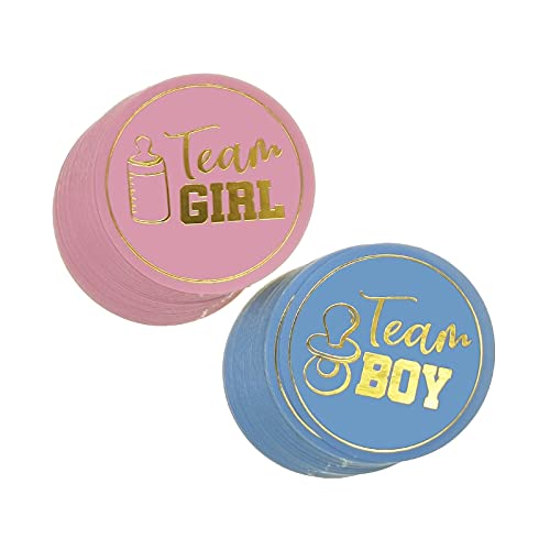 Geschlecht Offenbaren Aufkleber,72 Stücke Gender Reveal Babyaufkleber mit Goldenen Glitzer Buchstaben Babyparty Etiketten für Babyparty Dekorationen von Lahviuu