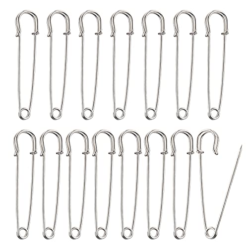 Große Sicherheitsnadel,15pcs Silber Extra Große Kilt Pins Heavy Duty Sicherheitsnadel Safety Pins Broschennadeln Klammern Nähen,für Bastelarbeiten Decken Strickzeug Kleidung Schmuck Wirkwaren(10cm) von Lahviuu