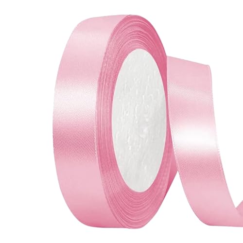 Satinband Rosa,25 mm x 22 m Geschenkbänder Dekoration Geschenkband Schleifenband,für Heimwerkerkunst Handwerk,Geschenk Verpackung,Schleifen,Hochzeitsdekoration,Blumenstrauß von Lahviuu