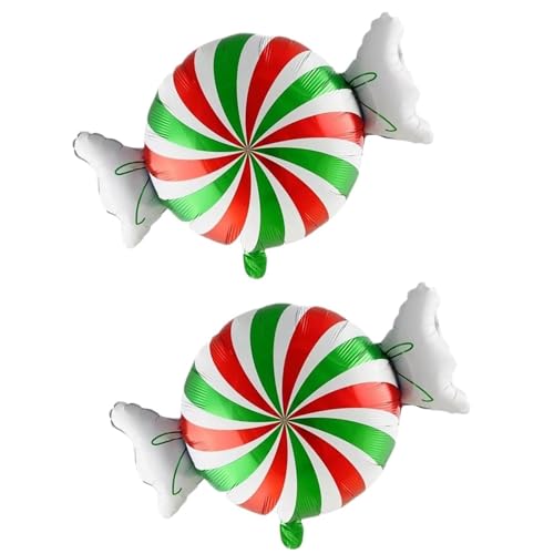 2 Stück Rot Grün Weihnachten Süßigkeiten Luftballons Windmühle Süßigkeiten Ballon Weihnachtsdekorationen for Zuhause Weihnachtsfeier Dekorationen(Green) von LaiYN