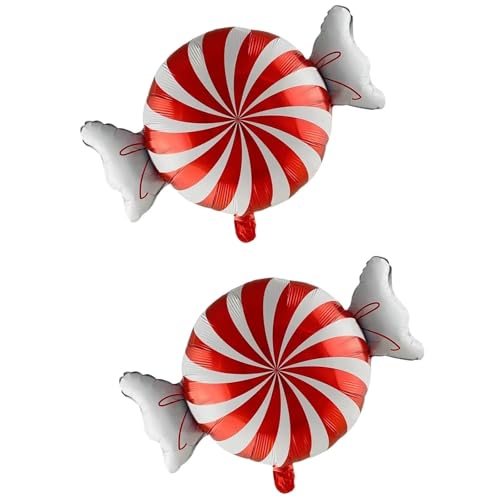 2 Stück Rot Grün Weihnachten Süßigkeiten Luftballons Windmühle Süßigkeiten Ballon Weihnachtsdekorationen for Zuhause Weihnachtsfeier Dekorationen(Red) von LaiYN