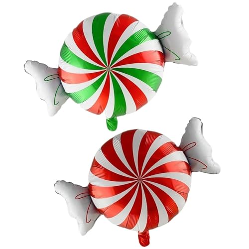 2 Stück Rot Grün Weihnachten Süßigkeiten Luftballons Windmühle Süßigkeiten Ballon Weihnachtsdekorationen for Zuhause Weihnachtsfeier Dekorationen(Red green) von LaiYN