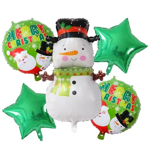 5 stücke Frohe Weihnachten Santa Claus Schneemann Elf Elch Folie Helium Ballons Set Neue Jahr Startseite Weihnachten Party Dekoration 2024 liefert Geschenk(3) von LaiYN