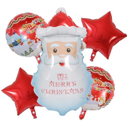 5 stücke Frohe Weihnachten Santa Claus Schneemann Elf Elch Folie Helium Ballons Set Neue Jahr Startseite Weihnachten Party Dekoration 2024 liefert Geschenk(5) von LaiYN