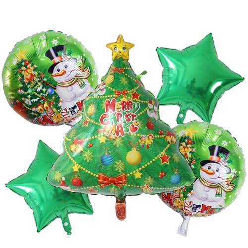 5 stücke Frohe Weihnachten Santa Claus Schneemann Elf Elch Folie Helium Ballons Set Neue Jahr Startseite Weihnachten Party Dekoration 2024 liefert Geschenk(6) von LaiYN