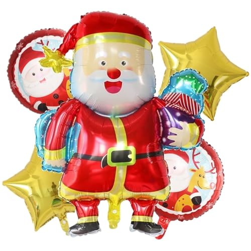 5 stücke Frohe Weihnachten Santa Claus Schneemann Elf Elch Folie Helium Ballons Set Neue Jahr Startseite Weihnachten Party Dekoration 2024 liefert Geschenk(7) von LaiYN