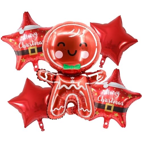 5 stücke Frohe Weihnachten Santa Claus Schneemann Elf Elch Folie Helium Ballons Set Neue Jahr Startseite Weihnachten Party Dekoration 2024 liefert Geschenk(8) von LaiYN