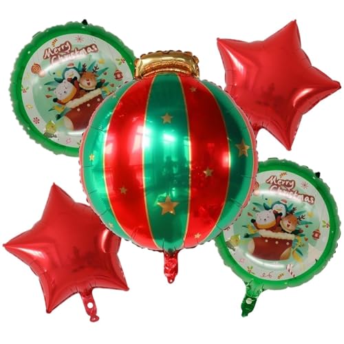 5 stücke Frohe Weihnachten Santa Claus Schneemann Elf Elch Folie Helium Ballons Set Neue Jahr Startseite Weihnachten Party Dekoration 2024 liefert Geschenk(9) von LaiYN