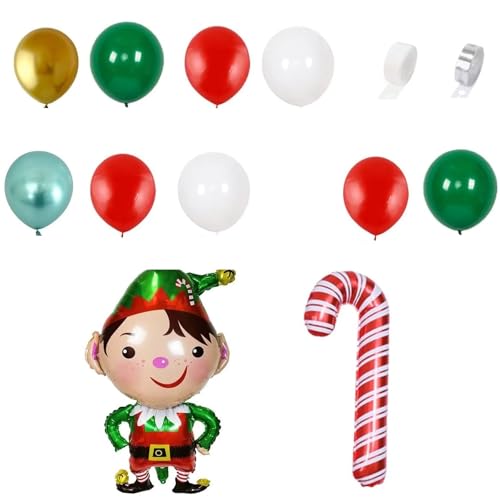 Weihnachten Stimmung Dekoration Rot Grün Pailletten Latex Kranz Bogen Ballon Kette Weihnachten Party Dekoration Ballon Set von LaiYN