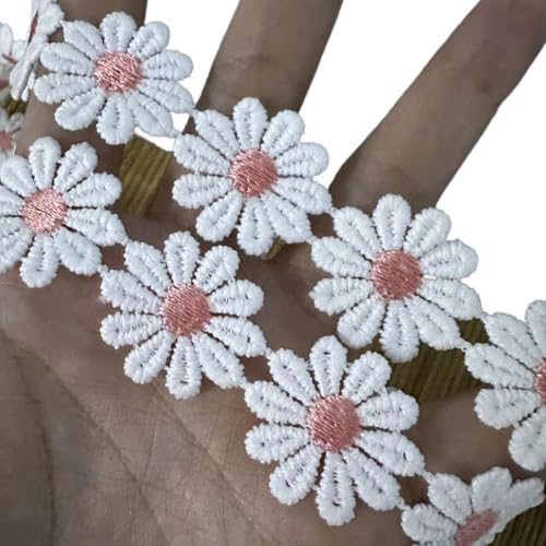 91 cm langes Spitzenband mit Blumenverzierung, bestickt, 25 mm breit, bestickte Applikation für Kleidung, Dekoration 91 cm langes Spitzenband mit Blumenverzierung, bestickt, 25 mm breit, bestickte Applikation für Kleidung, Dekoration von Laikoutd