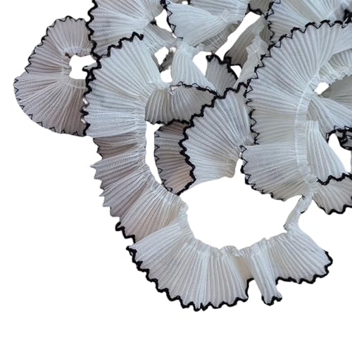 Chiffon-Spitzenborte mit Hahnentrittfalten, 3 cm breit, für modische Heimkleidung, Haarband, Bastelprojekte, Dekorationen Chiffon-Spitzenborte mit Hahnentrittfalten, 3 cm breit, für modische Heimkleidung, Haarband, Bastelprojekte, Dekorationen von Laikoutd