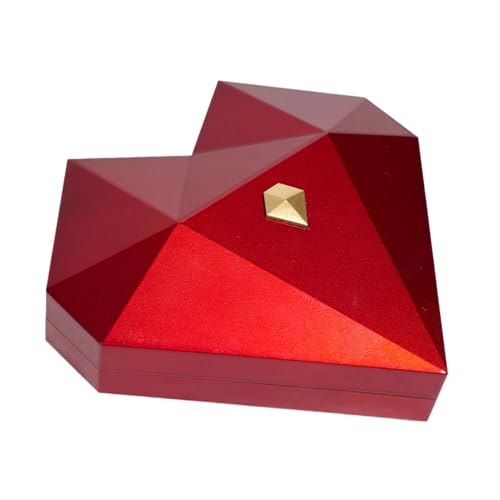 Lainiaoly Pop-Up-Mechanismus-Schmuckkästchen, Kleine Schmuckschatulle, Rote Herz-Ringbox, Weiche Und Glatte Innere Ringbox In Eleganter Roter Box, Für Heiratsantrag, Verlobung, Jubiläum, Valentinstag von Lainiaoly