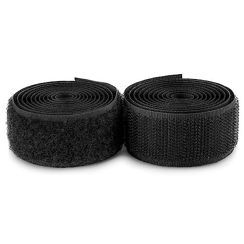 1,9 cm breites schwarzes Klettband zum Aufnähen, nicht klebend, 91 cm Länge, schwarzes Nylon-Klettband, Stoffverschluss-Set für Militärform, Taschen, Kleidung, Schuhe, Rucksäcke, DIY Handwerk von Lakesstory