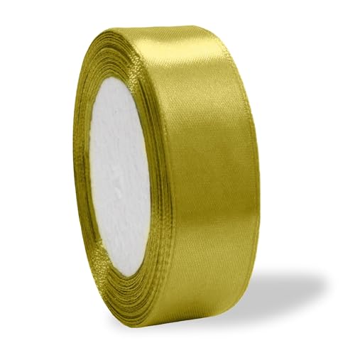 Band 2,5 cm helles Olivgrün Bänder zum Basteln Geschenkband Satinband Rolle 2,5 cm x 22,7 m von Lakesstory