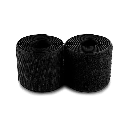 Klettband, 3,8 cm breit, schwarz, zum Aufnähen, nicht klebend, 91 cm Länge, schwarzes Nylon-Hakenband, Stoffverschluss-Set für Militärform, Taschen, Kleidung, Schuhe, Rucksäcke, DIY Handwerk von Lakesstory