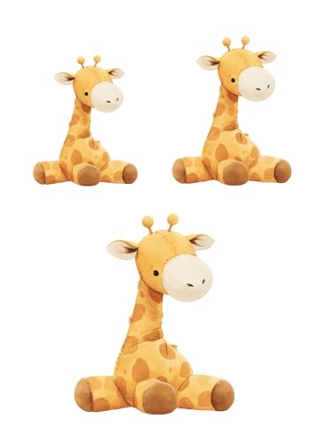 Bügelbilder Plüsch Giraffe, 3 Stück in Verschiedenen Größen, zwischen 6-12cm - Einfach anzubringende Designs, Waschmaschinenfest und Langlebig, Ideal für Kleidung und Textilien. von Lakotz