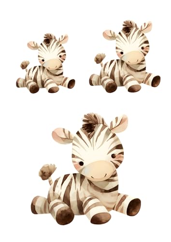 Bügelbilder Tier Baby Plüsch Zebra, 3er Set in verschiedenen größen- Einfach anzubringende Designs, Waschmaschinenfest und Langlebig, Ideal für Kleidung und Textilien. von Lakotz